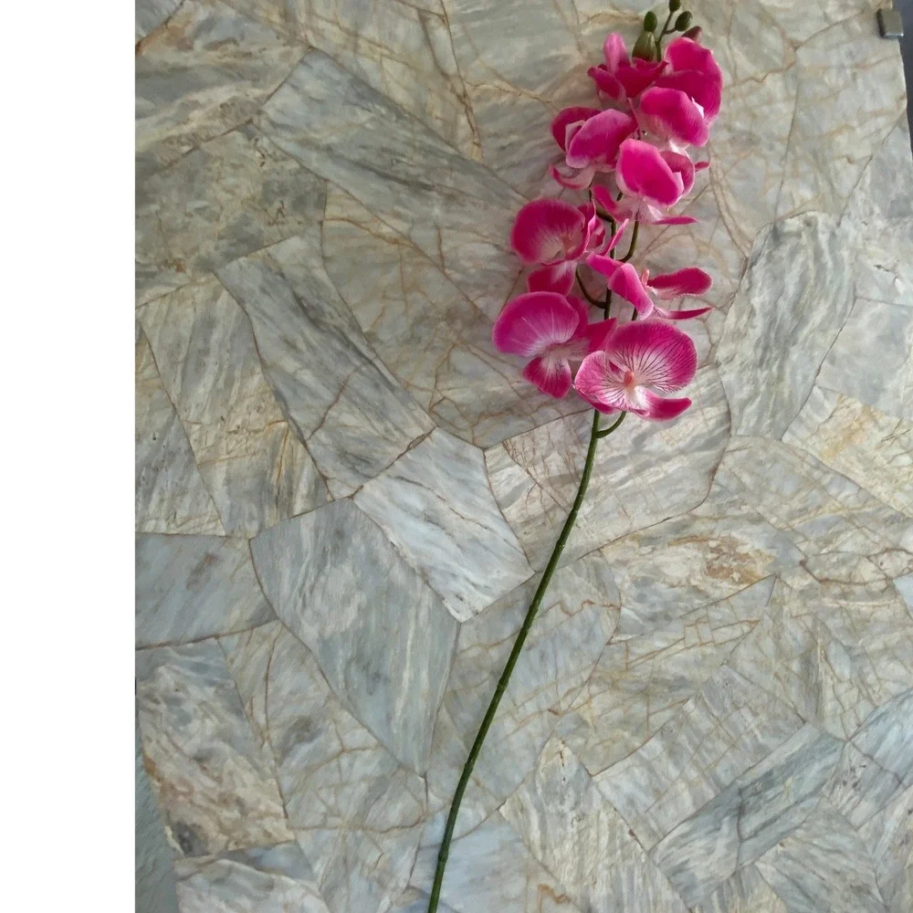 Fuchsia Pink Artificial Orchid Stem Realistic Silk Phalaenopsis Floral Decor